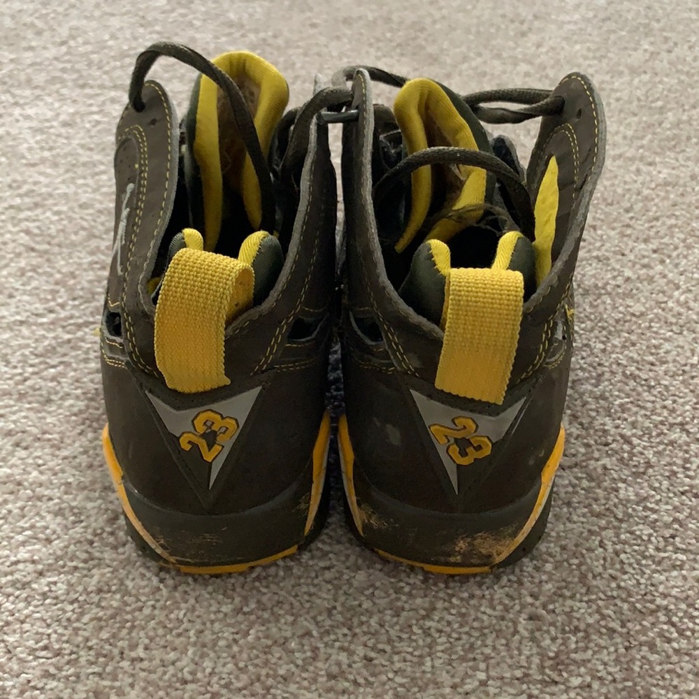 Air Jordans Army Green & Yellow Fairly Worn